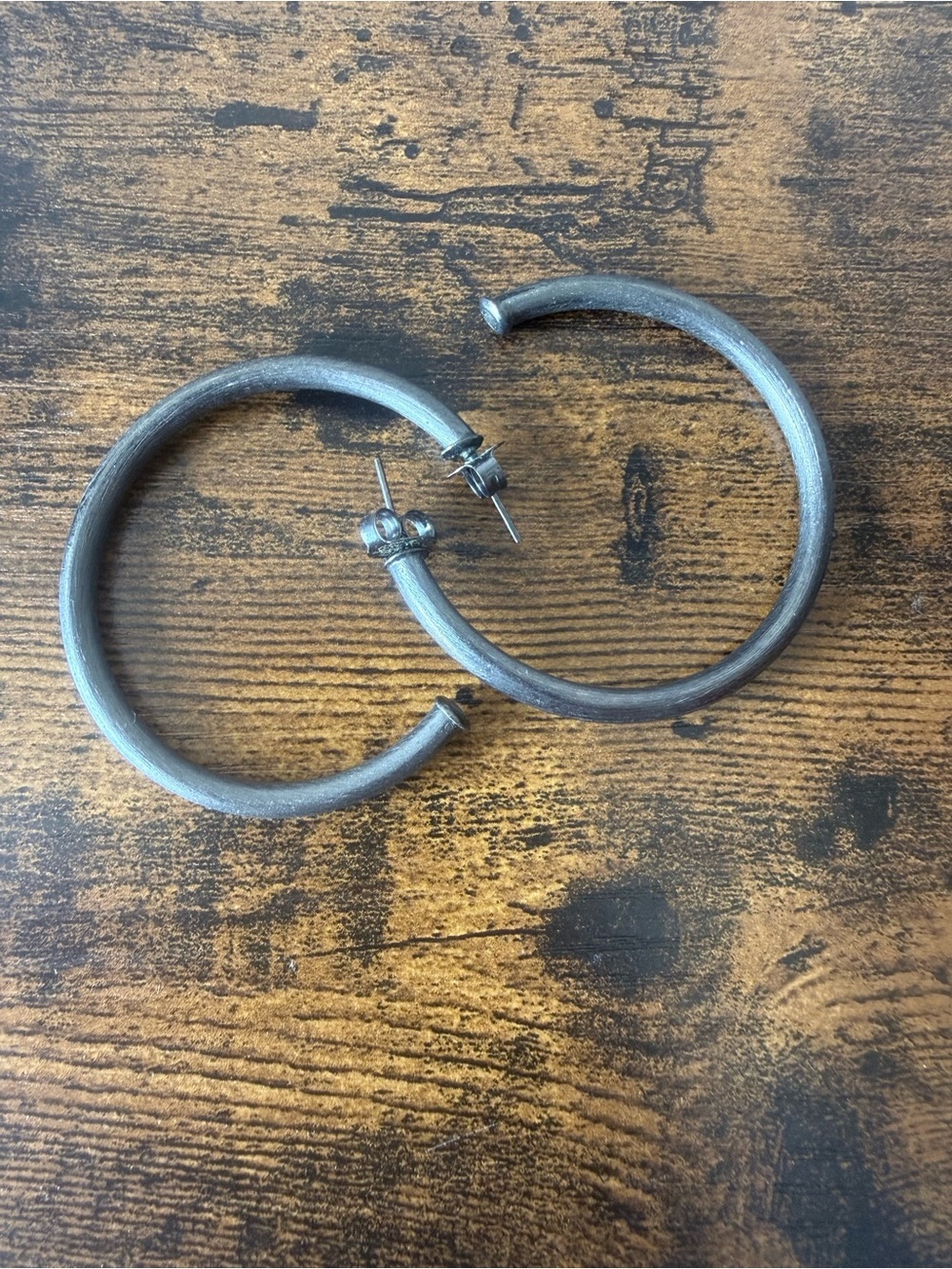 Sheila Fajl Hoops | Brushed Gun Metal - Picture 2 of 2
